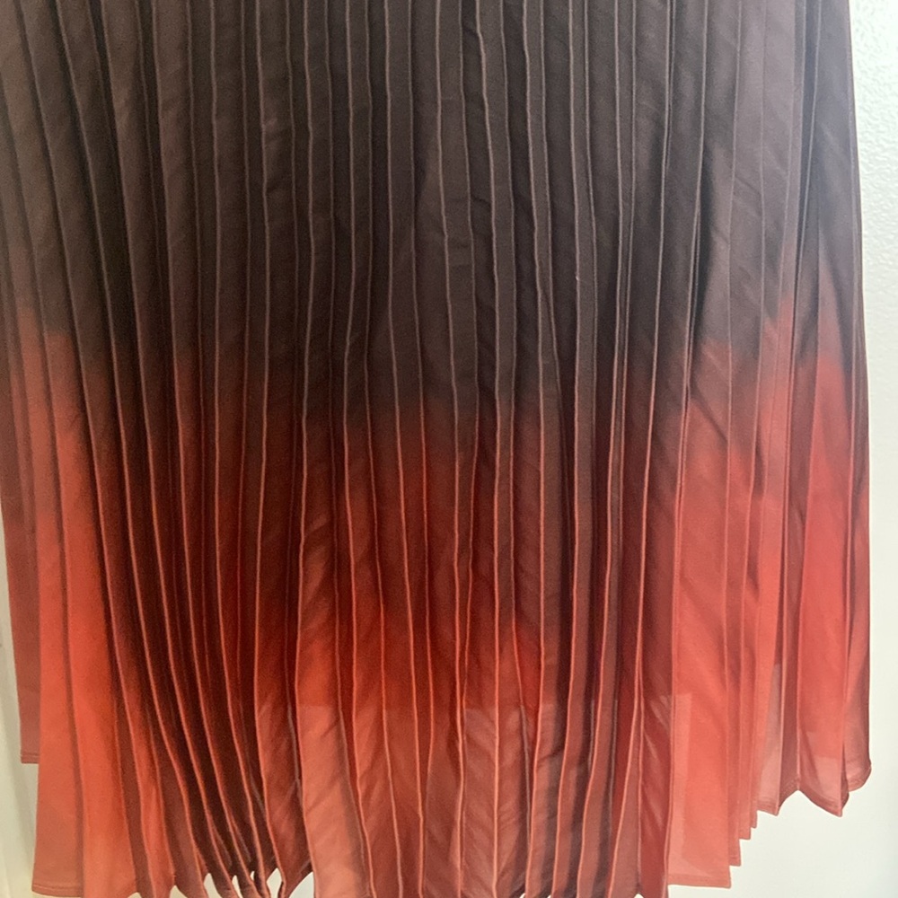 Banana Republic Brown and Orange Ombré Pleated Camisole Size Large - Picture 2 of 8